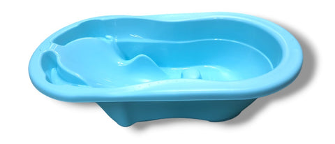 00272NNMX-BLUE MSCshoping BABY BATH TUB W/LAY BACK SEAT & DRAIN PLUG ( MADE TO ORDER)