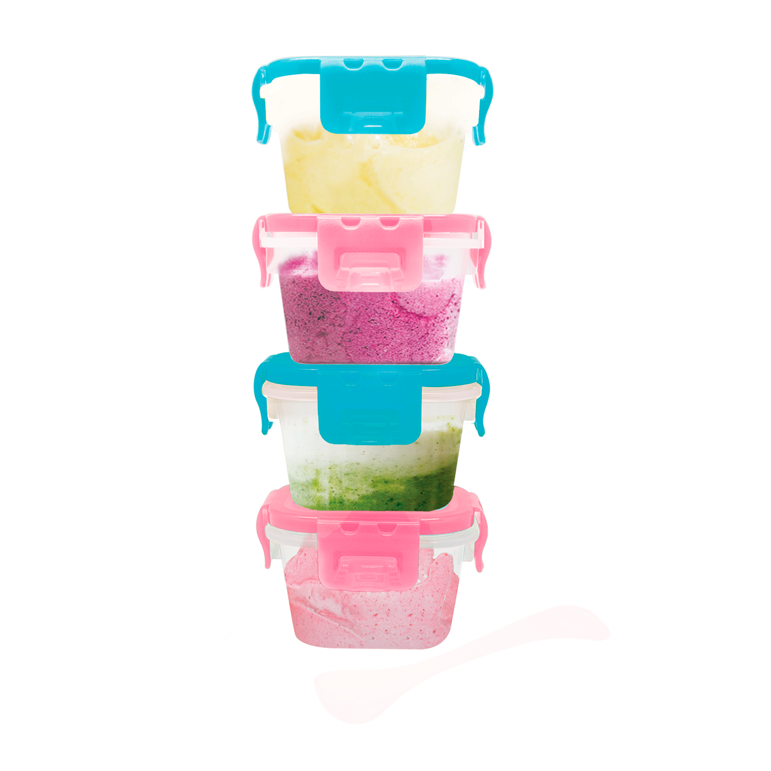 MSCshoping S5-170/C BABY FOOD  STORAGE CONTAINER 4 PCS. + SPOON (Made to order)
