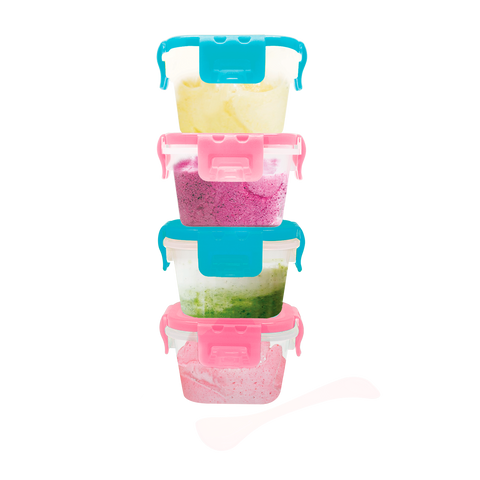 MSCshoping S5-170/C BABY FOOD  STORAGE CONTAINER 4 PCS. + SPOON (Made to order)